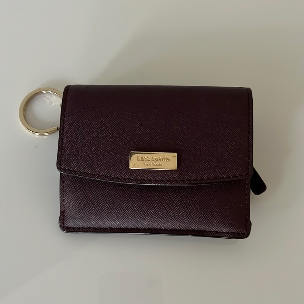KATE SPADE plum keychain wallet